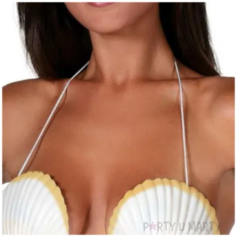 biustonosz party hawajski muszelki bialy guirca