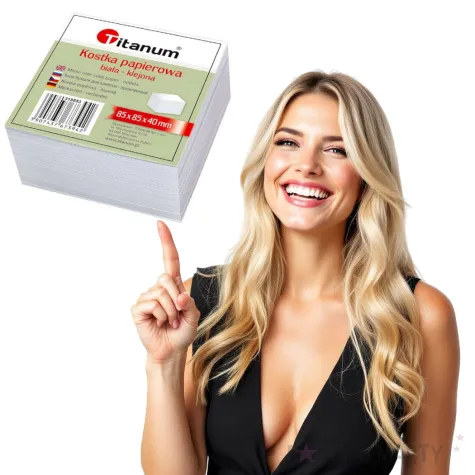 bloczek kartek klejonych kostka papierowa biala titanum