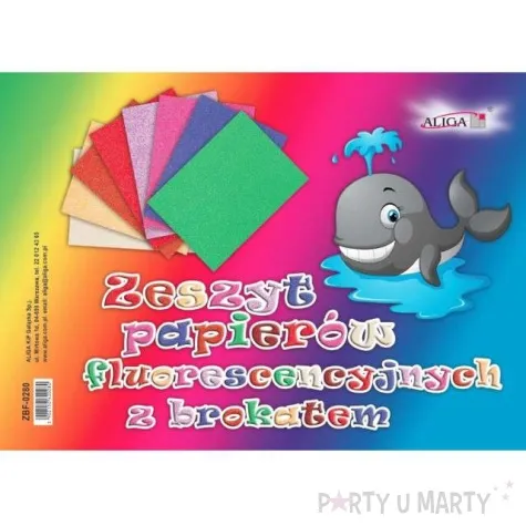 blok brokat fluorescencyjny aliga 25 x 35 cm 8 kol