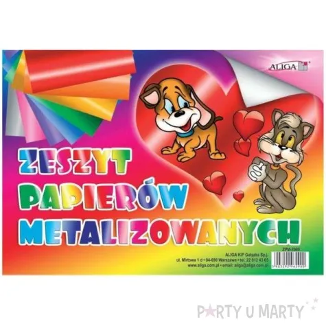blok metalizowany papier aliga 25 x 35 cm 8 kol