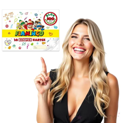 blok rysunkowy classic a4 bialy flamingo 20 kart