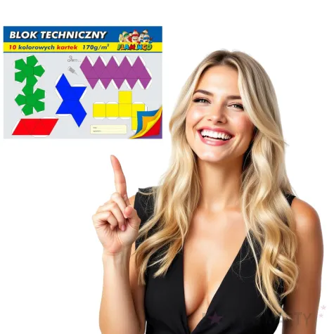 blok techniczny classic a4 kolorowy flamingo 10 kart