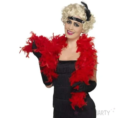 boa classic czerwony smiffys 50g 150 cm