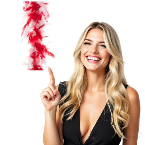 boa deluxe bialo czerwone funnyfashion 200 cm 45 g