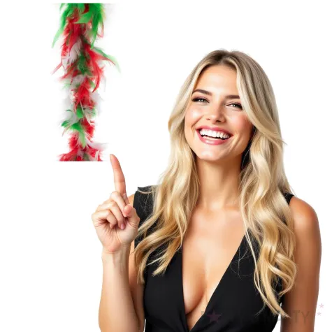 boa deluxe bialo czerwono zielone funnyfashion 200 cm 45 g