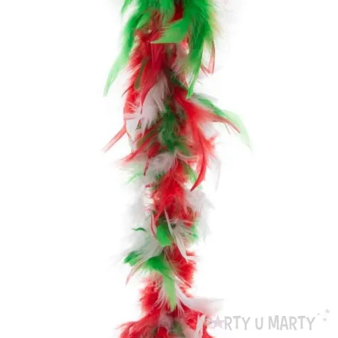 boa deluxe bialo czerwono zielone funnyfashion 200 cm 45 g