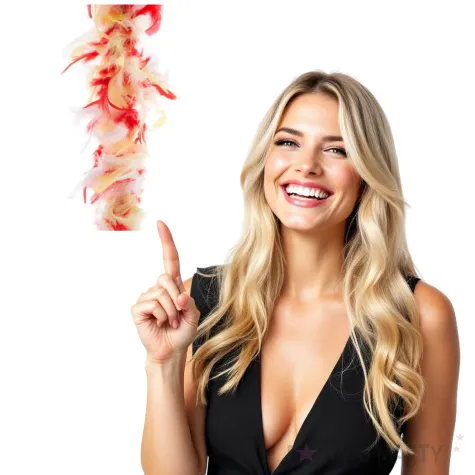 boa deluxe bialo czerwono zolte funnyfashion 200 cm 45 g