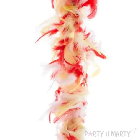 boa deluxe bialo czerwono zolte funnyfashion 200 cm 45 g