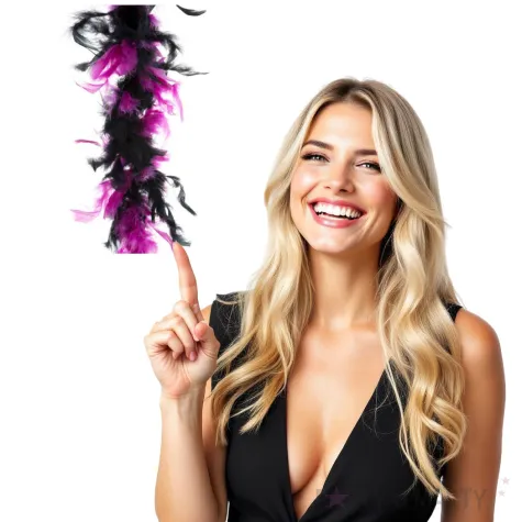 boa deluxe czarno fioletowe funnyfashion 200 cm 45 g