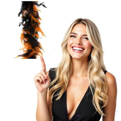 boa deluxe czarno pomaranczowy funnyfashion 200 cm 45 g