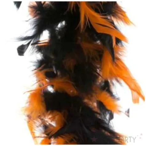boa deluxe czarno pomaranczowy funnyfashion 200 cm 45 g