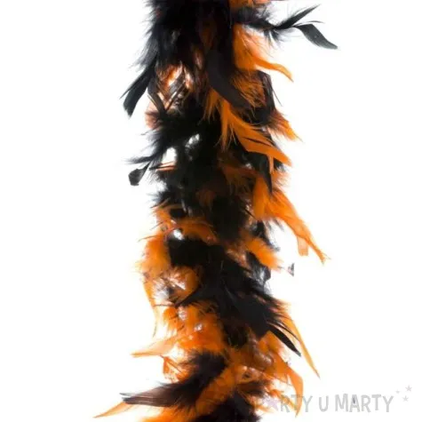 boa deluxe czarno pomaranczowy funnyfashion 200 cm 45 g