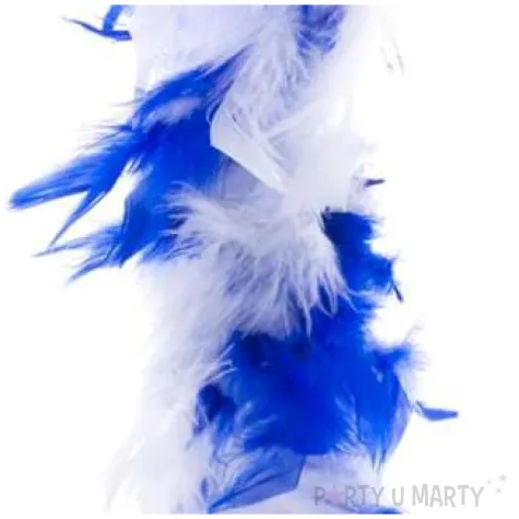 boa deluxe niebiesko biale funnyfashion 200 cm 45 g