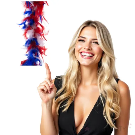 boa deluxe niebiesko czerwone funnyfashion 200 cm 45 g