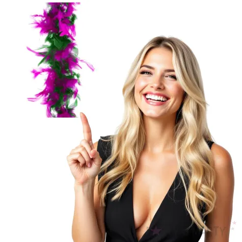 boa deluxe zielono fioletowy funnyfashion 200 cm 45 g