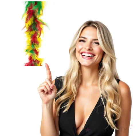 boa deluxe zielono zolto czerwony funnyfashion 200 cm 45 g