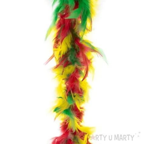 boa deluxe zielono zolto czerwony funnyfashion 200 cm 45 g