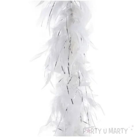 boa double long lameta bialo srebrne funnyfashion 45 g 200 cm