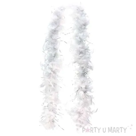 boa double long lameta bialo srebrne funnyfashion 45 g 200 cm