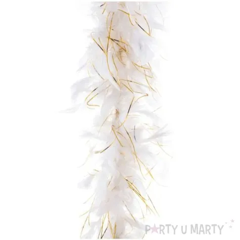 boa double long lameta bialo zlote funnyfashion 45 g 200 cm