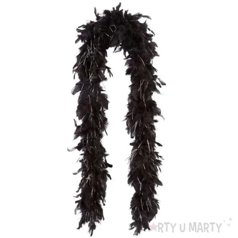 boa double long lameta czarno srebrne funnyfashion 45 g 200 cm