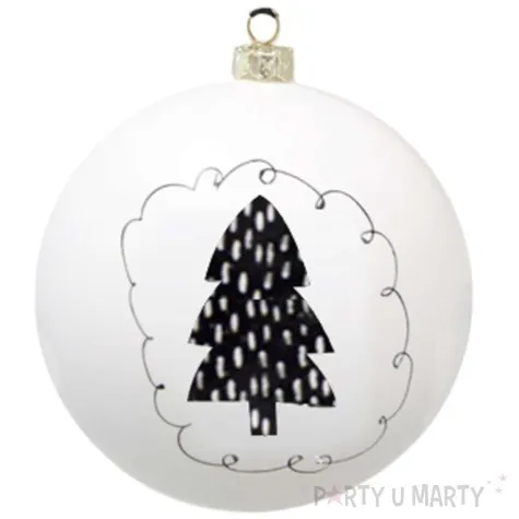 bombka black and white choinka biala 7 5cm arpex