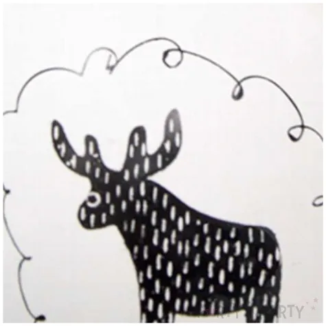 bombka black and white renifer biala 7 5cm arpex