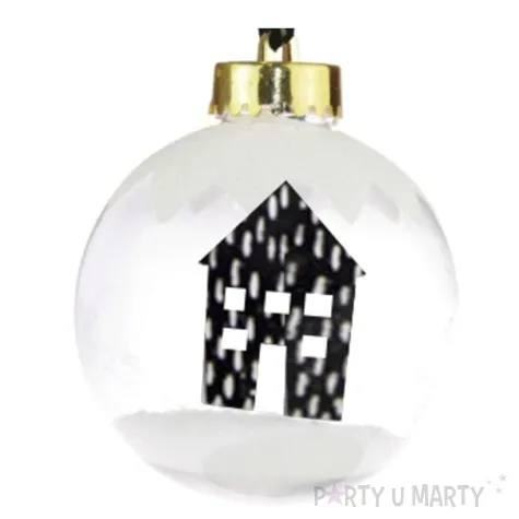 bombka sniezny domek transparentna 7 5cm arpex
