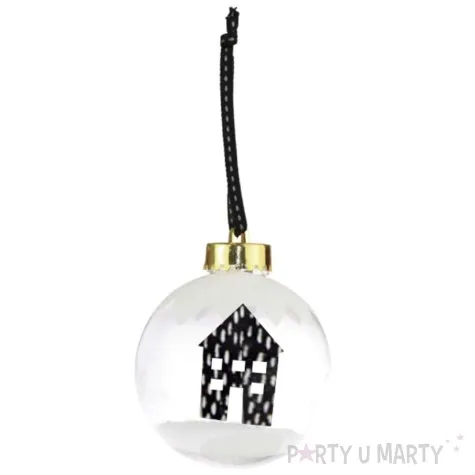 bombka sniezny domek transparentna 7 5cm arpex