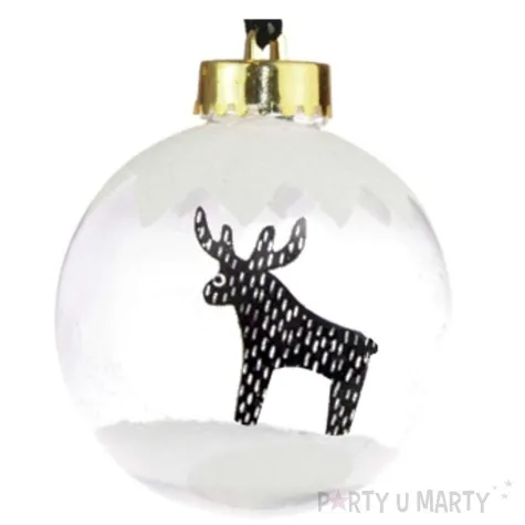 bombka sniezny renifer transparentna 7 5cm arpex