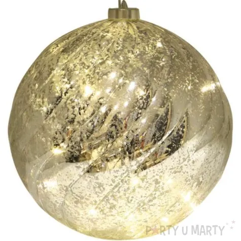 bombka swiateczna ledowa zlota guirca 15 cm