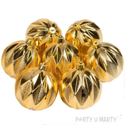 bombki blyszczace romby zlote akces 8 cm 12 szt