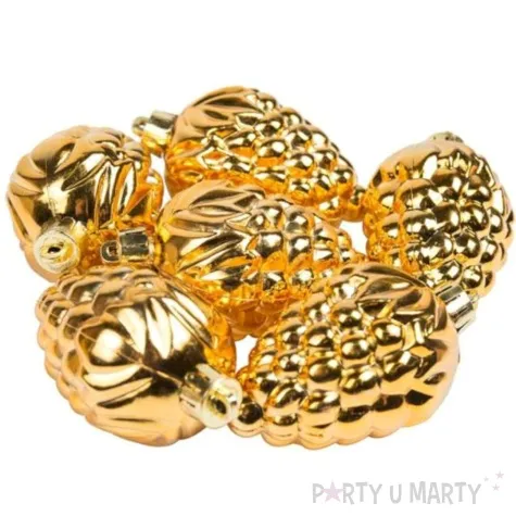 bombki blyszczace szyszki zlote czakos 6 cm 6 szt