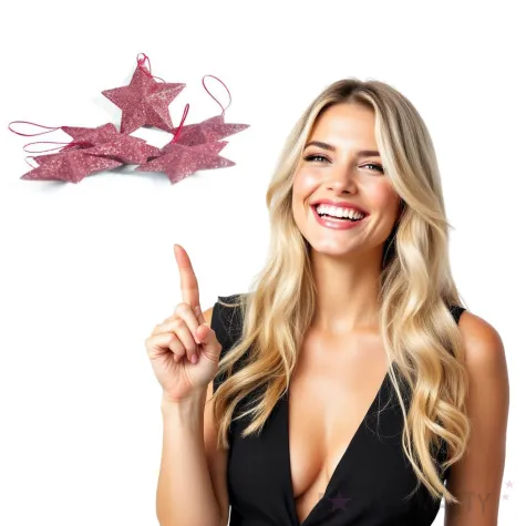 bombki brokatowe gwiazdki czerwone arpex 6 szt