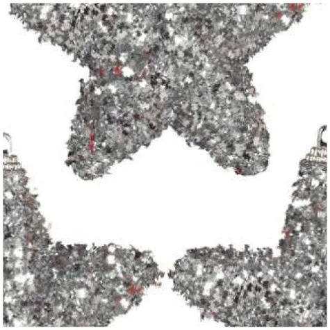 bombki brokatowe gwiazdki srebrne guirca 3 szt