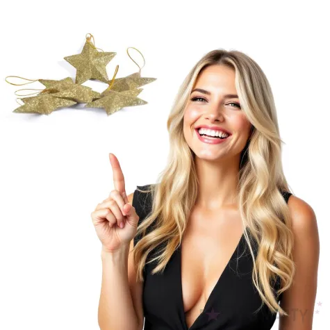 bombki brokatowe gwiazdki zlote arpex 6 szt