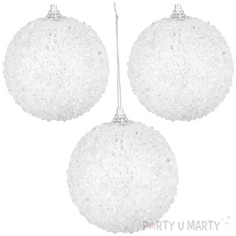 bombki brokatowe posrebrzane arpex 7 5 cm 3 szt