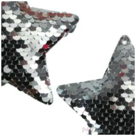 bombki cekinowe gwiazdki srebrne guirca 2 szt