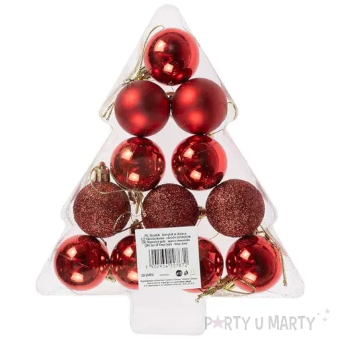 bombki classic choinka czerwone 4cm 12szt