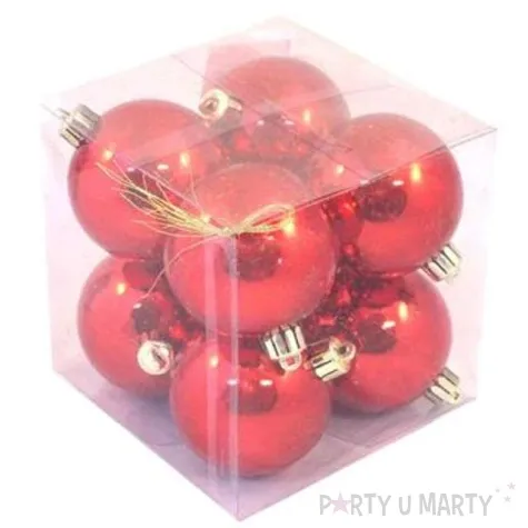 bombki classic plastikowe czerwone 6cm 8 szt