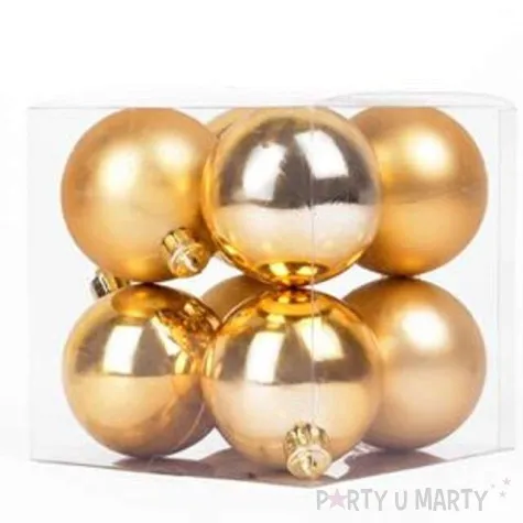 bombki classic plastikowe zlote 6cm 8 szt