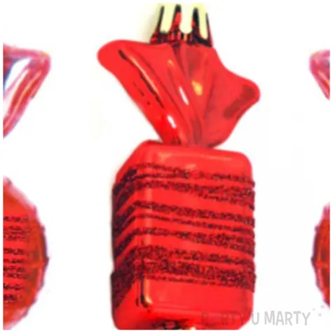 bombki cukierki z brokatem czerwone arpex 9 cm 3 szt