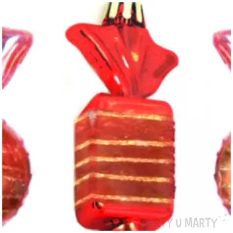 bombki cukierki z brokatem czerwono zlote arpex 9 cm 3 szt