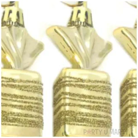 bombki cukierki z brokatem zlote arpex 9 cm 3 szt