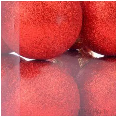 bombki czerwony brokat 6 cm arpex 8 szt