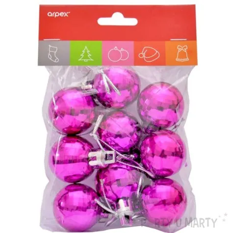 bombki disco malinowe arpex 3 cm 9 szt