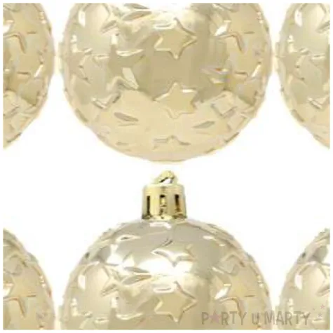 bombki gwiazdki plastikowe zlote guirca 6 cm 6 szt