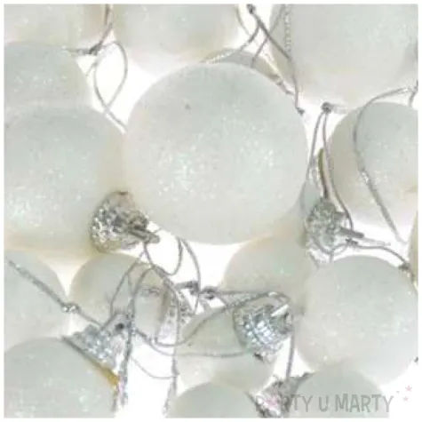 bombki mini brokatowe biale arpex komplet 20 szt