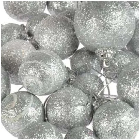 bombki mini brokatowe srebrne arpex komplet 20 szt