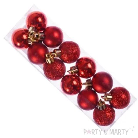 bombki mini mix czerowne 2 5 cm arpex 12 szt